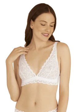 Soutien-gorge sans armatures Dentelle Audacieuse - Blanc