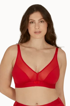 Soutien-gorge sans armatures Tulle Design - Rouge ardent