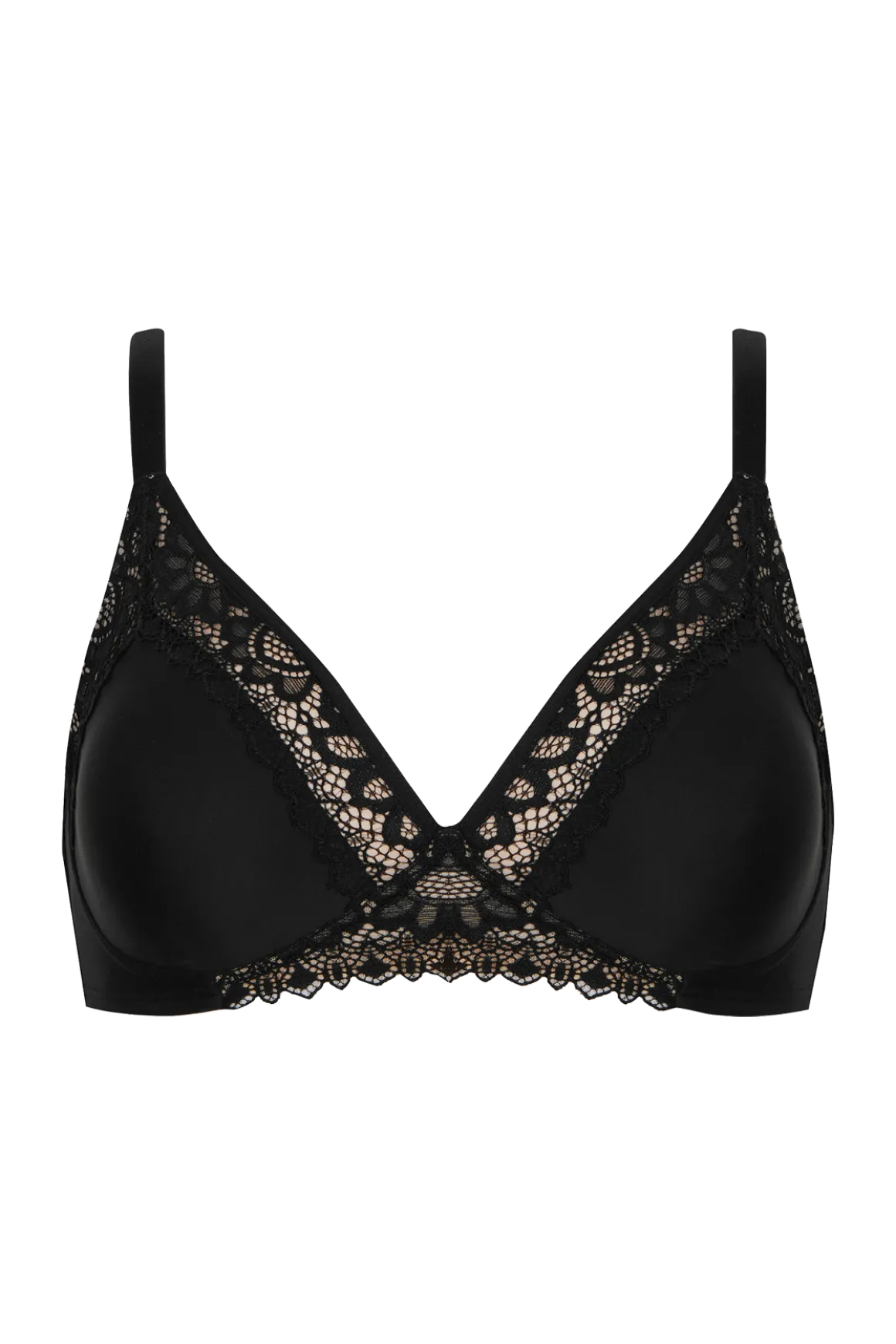 Soutien-gorge sans armatures basque dentelle Well Allure L'Elégante - Noir