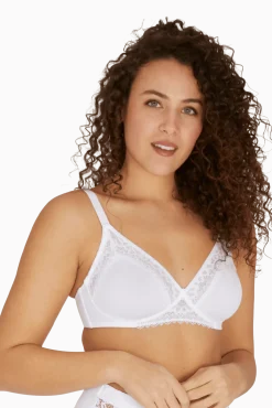 Soutien-gorge sans armatures basque dentelle Well Allure L'Elégante - Blanc