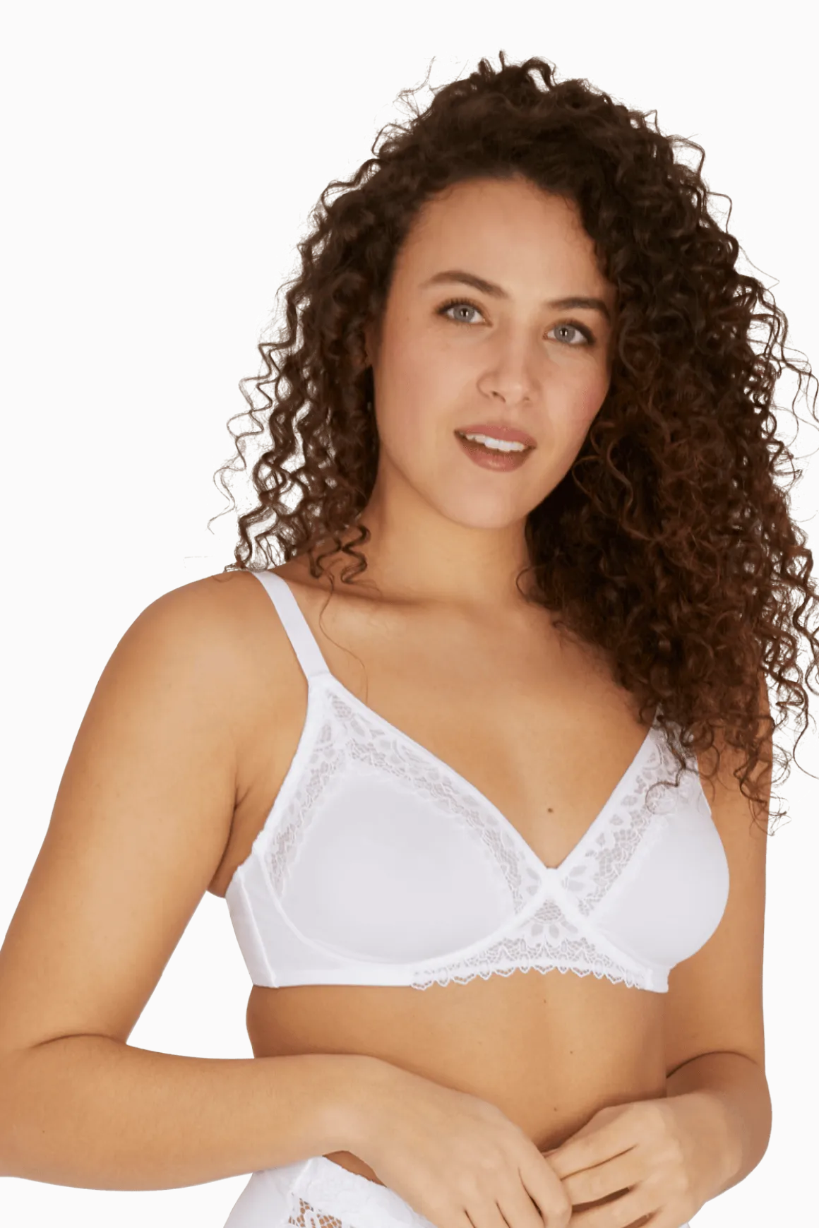 Soutien-gorge sans armatures basque dentelle Well Allure L'Elégante - Blanc