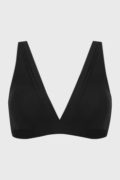 Soutien-gorge sans armatures Tulle Design Coton - Noir