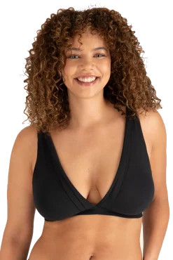 Soutien-gorge sans armatures Tulle Design Coton - Noir