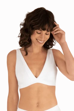 Soutien-gorge sans armatures Tulle Design Coton - Blanc naturel