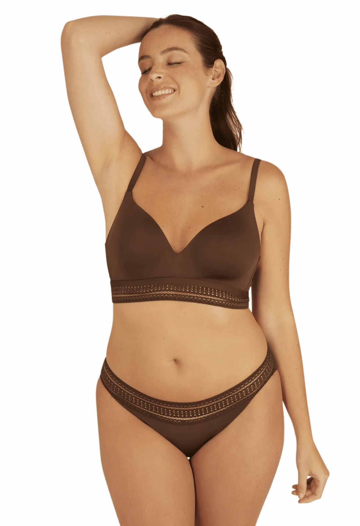 Soutien-gorge sans armatures coques souples Arty Graphik - Chocolat