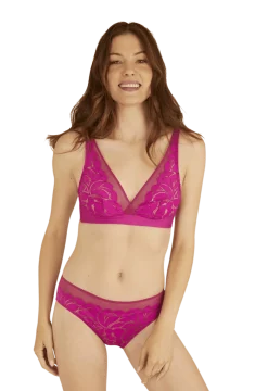 Soutien-gorge sans armatures Dentelle Prodigieuse - Fuchsia