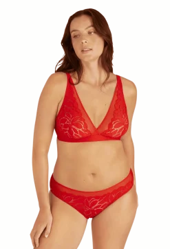 Soutien-gorge sans armatures Dentelle Prodigieuse - Rouge lumineux