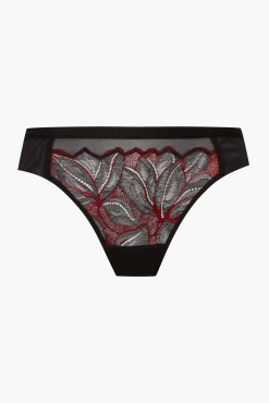 Tanga Nymphéas - Noir / Rouge