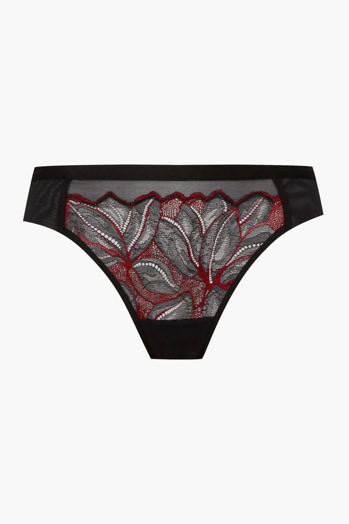 Tanga Nymphéas - Noir / Rouge
