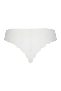 Tanga Résille Florale - Blanc