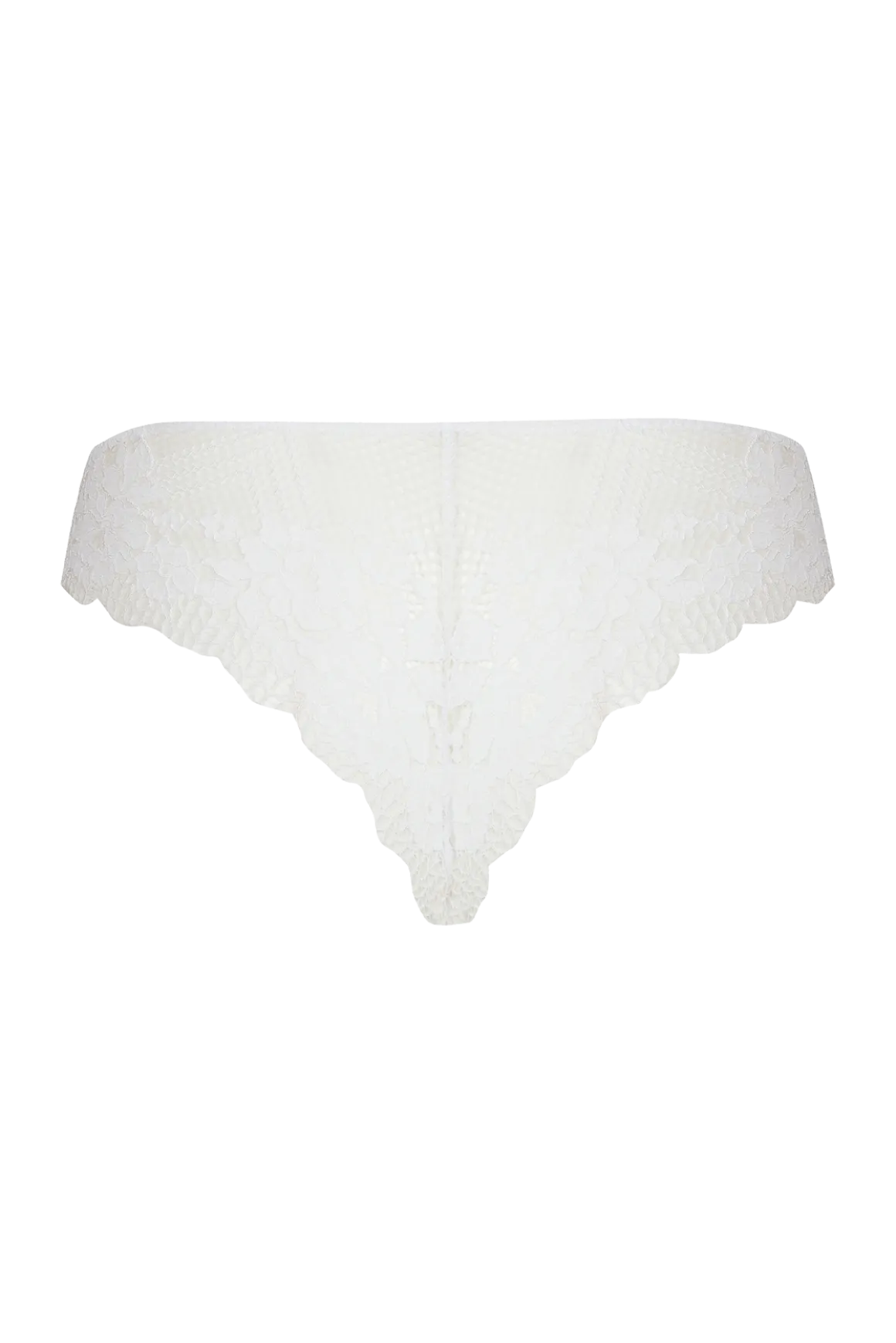 Tanga Résille Florale - Blanc