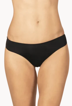 Tanga Résille Florale - Noir